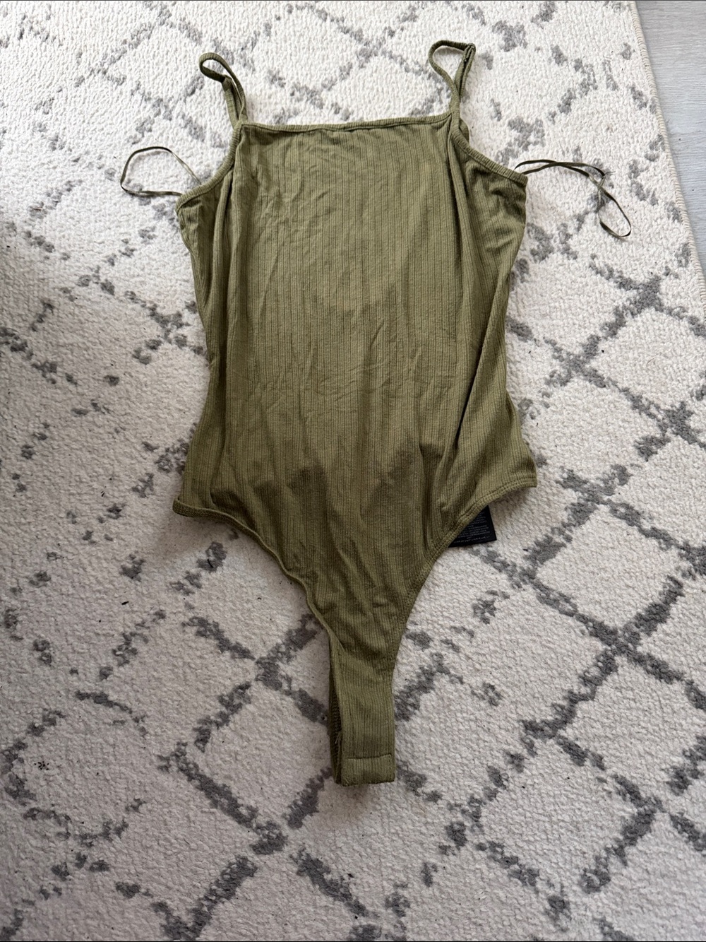 Guess Olive Green Ribbed Bodysuit